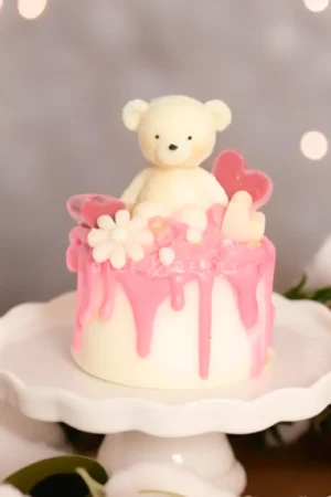DiceandBerry Cute Cake Candle With Teddy Bear Adorable Home Decor, Gifts, Celebrations