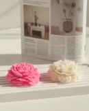 DiceandBerry Peony Flower Candles Scented (Pack of 2) Home Decor, Birthday Gifts, Weddings, Parties, Valentine Candles (2)