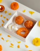 Diceandberry Assorted Sweet Combo Scented Soy Wax Candles - 2 Laddoos, 2 Kaju Katli, Imarti (Jangri) Sweet Desserts Celebration Candles