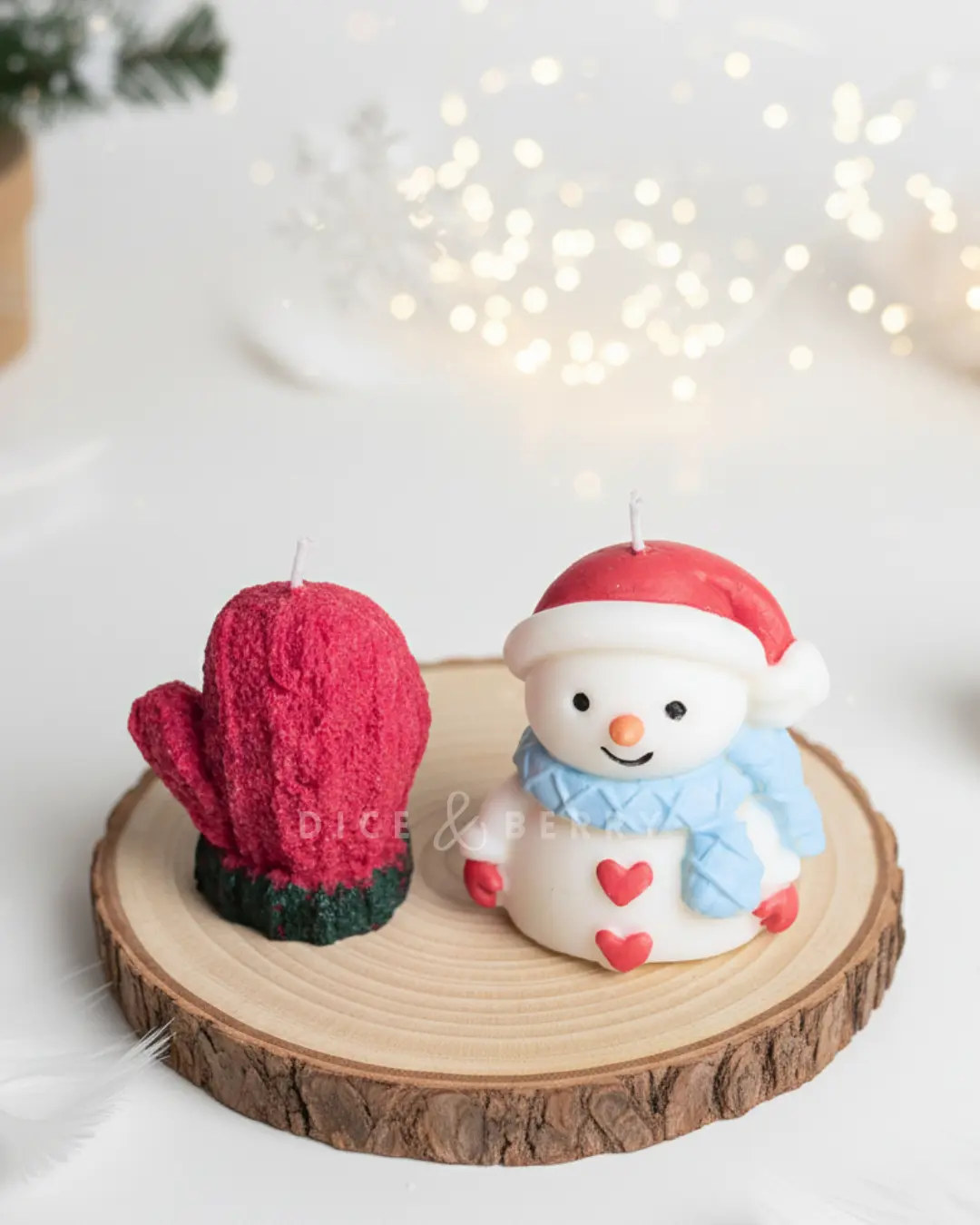 DiceandBerry Cute Snowman with Chrimstmas Gloves Candle Combo Charming Home Decor, Gifts for X mas, Christmas gift, Scented, Soy wax, Gifting, Birthday Gift, Decorative Candle, Gifts for her, handmade gift - Image 3