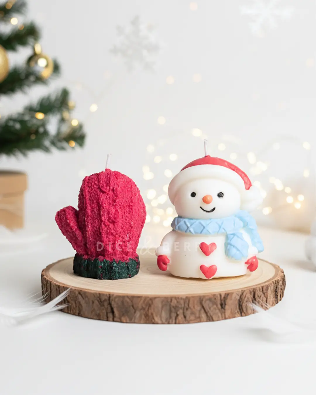 DiceandBerry Cute Snowman with Chrimstmas Gloves Candle Combo Charming Home Decor, Gifts for X mas, Christmas gift, Scented, Soy wax, Gifting, Birthday Gift, Decorative Candle, Gifts for her, handmade gift