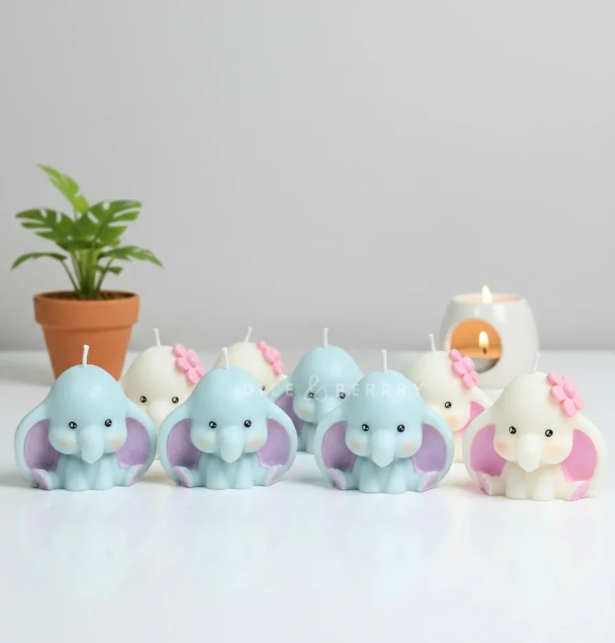 DiceandBerry Cute Elephant Candle